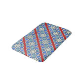 Diagonaal blauw mandala harten patroon Thunder_Cov Badmat (Gekanteld)