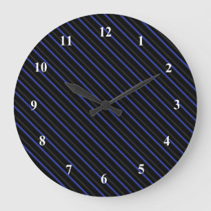 Diagonaal donkerblauw en zwart grote klok