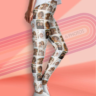 Diagonaal Funky Fotorooster met 6 Foto's Leggings
