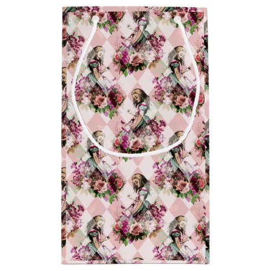 Diagonaal geruite  Alice in Wonderland Klein Cadeauzakje (Achterkant)