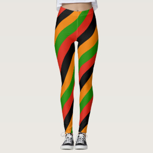Diagonaal gestreept voor nationale vlag van Zambia Leggings