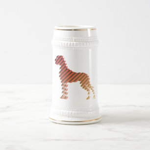 Diagonaal gestreepte dog bierpul