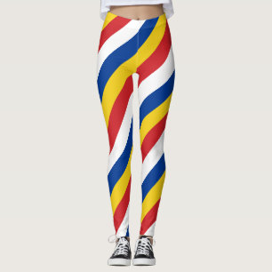 Diagonaal gestreepte nationale vlag van Kaapverdië Leggings