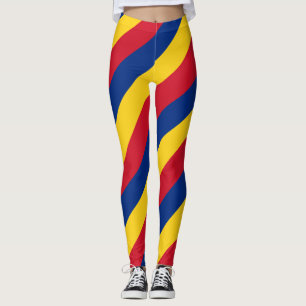 Diagonaal gestreepte Roemeense nationale vlaggekle Leggings