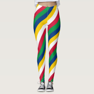 Diagonaal gestript op nationale vlaggekleurde vlag leggings
