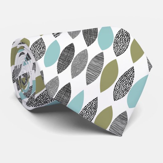 Diagonaal getextureerde bladeren 01 stropdas (Opgerold)