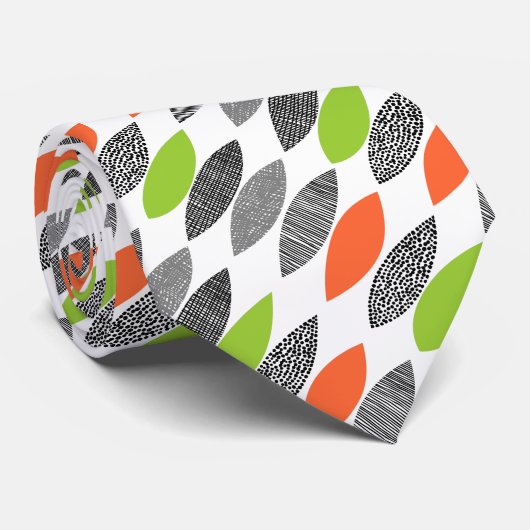 Diagonaal getextureerde bladeren 02 stropdas (Opgerold)