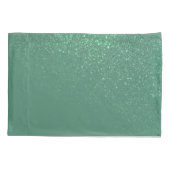 Diagonaal groen glittergradiënt monogram zeemeermi kussensloop (Achterkant)