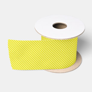 Diagonaal-instripes - mosterdgeel en wit lint