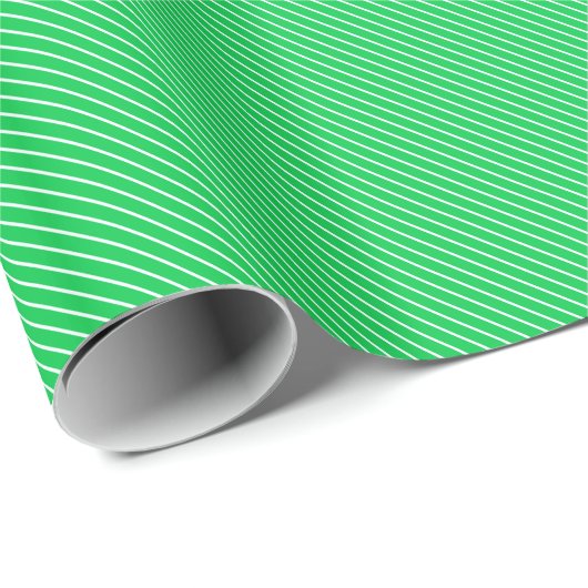 Diagonaal instripes - smaragdgroen en wit cadeaupapier (Rol Hoek)