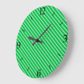 Diagonaal instripes - smaragdgroen en wit grote klok (Hoek)
