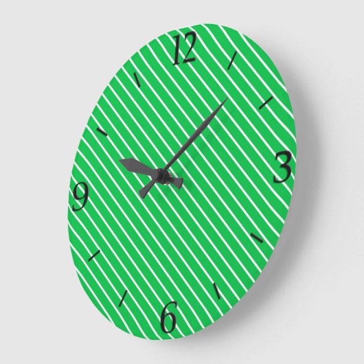 Diagonaal instripes - smaragdgroen en wit grote klok (Hoek)
