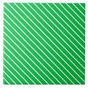 Diagonaal instripes - smaragdgroen en wit tegeltje