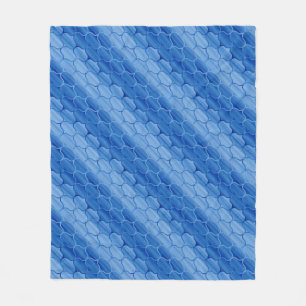 Diagonaal licht en donkerblauw ogeenpatroon fleece deken