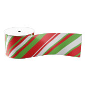Diagonaal lijnpatroon kerstboomkorband grosgrain lint (Spoel)