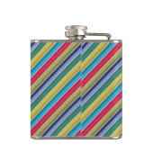 Diagonaal, meerkleurig, stijlvol, gestreept heupfles (Achterkant)