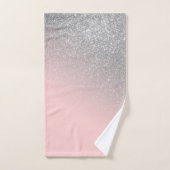 Diagonaal meisje Silver Blush roze ombre gradiënt Handdoek (Handdoek)