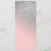 Diagonaal meisje Silver Blush roze ombre gradiënt Menu (Achterkant)