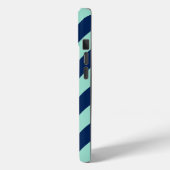 Diagonaal Mint Green en Blauwe Zeevlekken Case-Mate iPhone Case (Achterkant / Links)