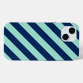 Diagonaal Mint Green en Blauwe Zeevlekken Case-Mate iPhone Case (Achterkant (horizontaal))