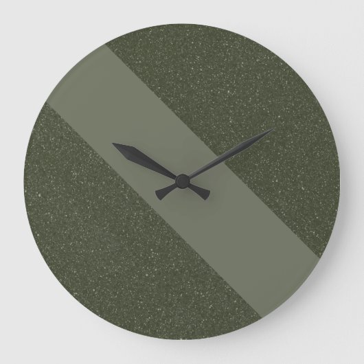 Diagonaal mos groene wandklok grote klok (Voorkant)