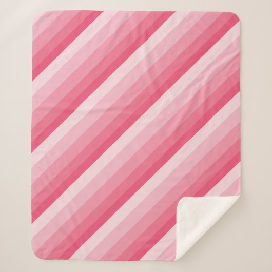 diagonaal ombre-strepen in roze tonen sherpa deken (Voorkant)