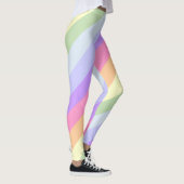 Diagonaal-pasteelregenboogstrips Leggings (Rechts)