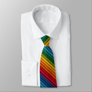 Diagonaal plastic regenboog stenen stropdas