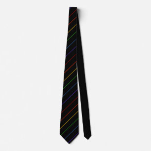 Diagonaal regenboogduin strepe Black Stropdas