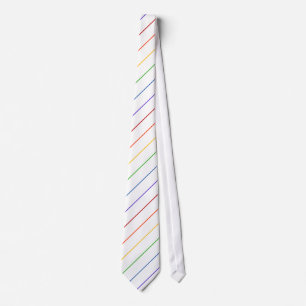 Diagonaal regenboogduin Stripe White Stropdas
