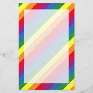 Diagonaal regenboogpatroon briefpapier