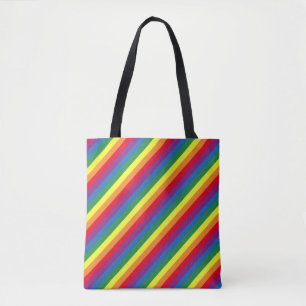 Diagonaal regenboogpatroon draagtas
