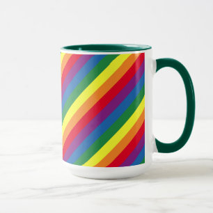 Diagonaal regenboogpatroon mok