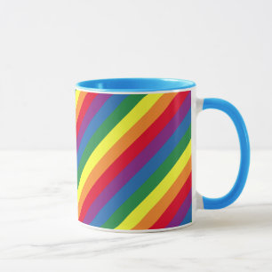 Diagonaal regenboogpatroon mok