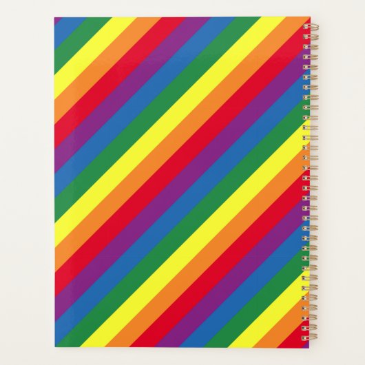 Diagonaal regenboogpatroon planner (Achterkant)