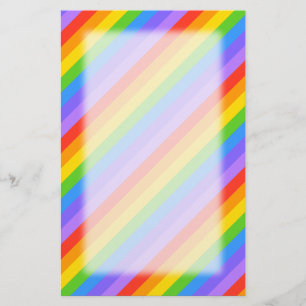 Diagonaal regenboogstrips patroon. briefpapier