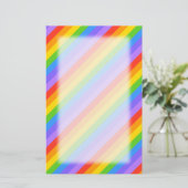 Diagonaal regenboogstrips patroon. briefpapier (Staand voorkant)