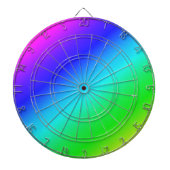 Diagonaal regenboogverloopblauw naar groen dartbord (Voorkant)