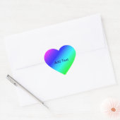 Diagonaal regenboogverloopblauw naar groen hart sticker (Envelop)
