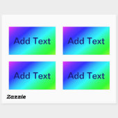 Diagonaal regenboogverloopblauw naar groen rechthoekige sticker (Vel)