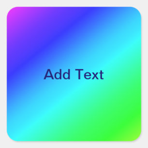 Diagonaal regenboogverloopblauw naar groen vierkante sticker