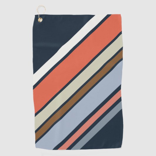 Diagonaal retro stijl strepen ontwerp golfhanddoek (Voorkant)
