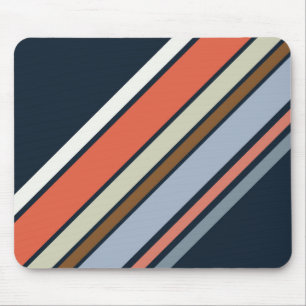 Diagonaal retro stijl strepen ontwerp muismat