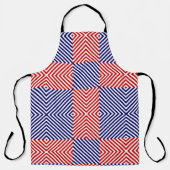 Diagonaal rood en blauw schort (Voorkant)