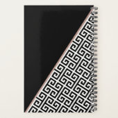 Diagonaal Roos Gold Foil Greek Key Black Monogram Planner (Achterkant)