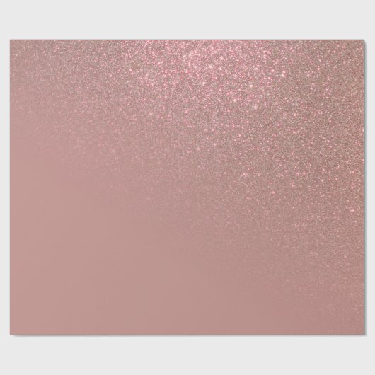 Diagonaal Roos Gouden Glitter Gradient Ombre Cadeaupapier (Vlak)