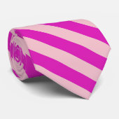Diagonaal roze strepen op aangepaste kleur stropdas (Opgerold)