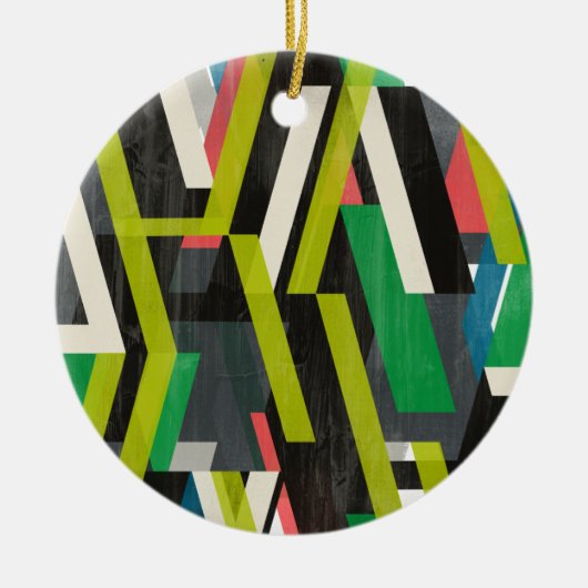 Diagonaal Slipstream-patroon Keramisch Ornament (Voorkant)