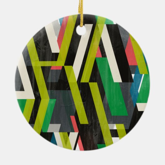 Diagonaal Slipstream-patroon Keramisch Ornament (Achterkant)