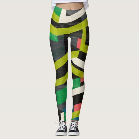Diagonaal Slipstream-patroon Leggings (Voorkant)